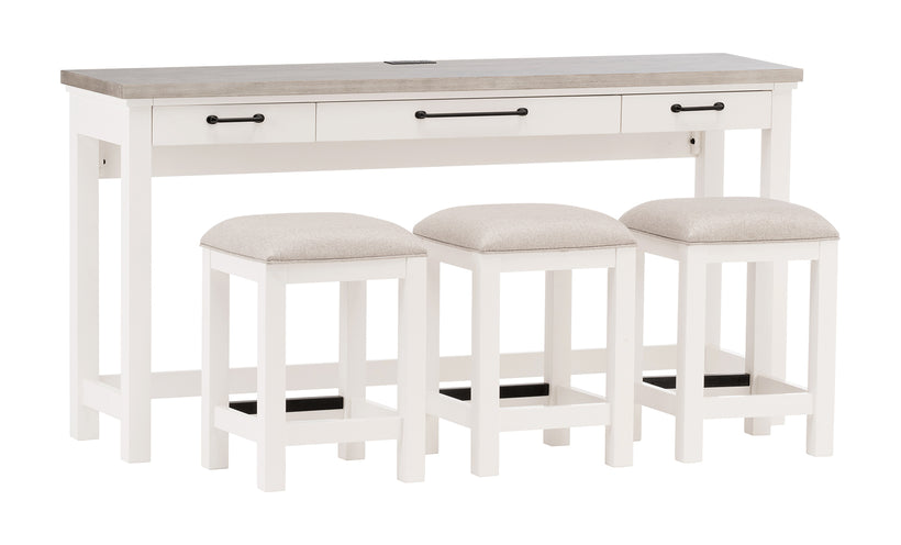 Cora Sofa Table and 3 Stools